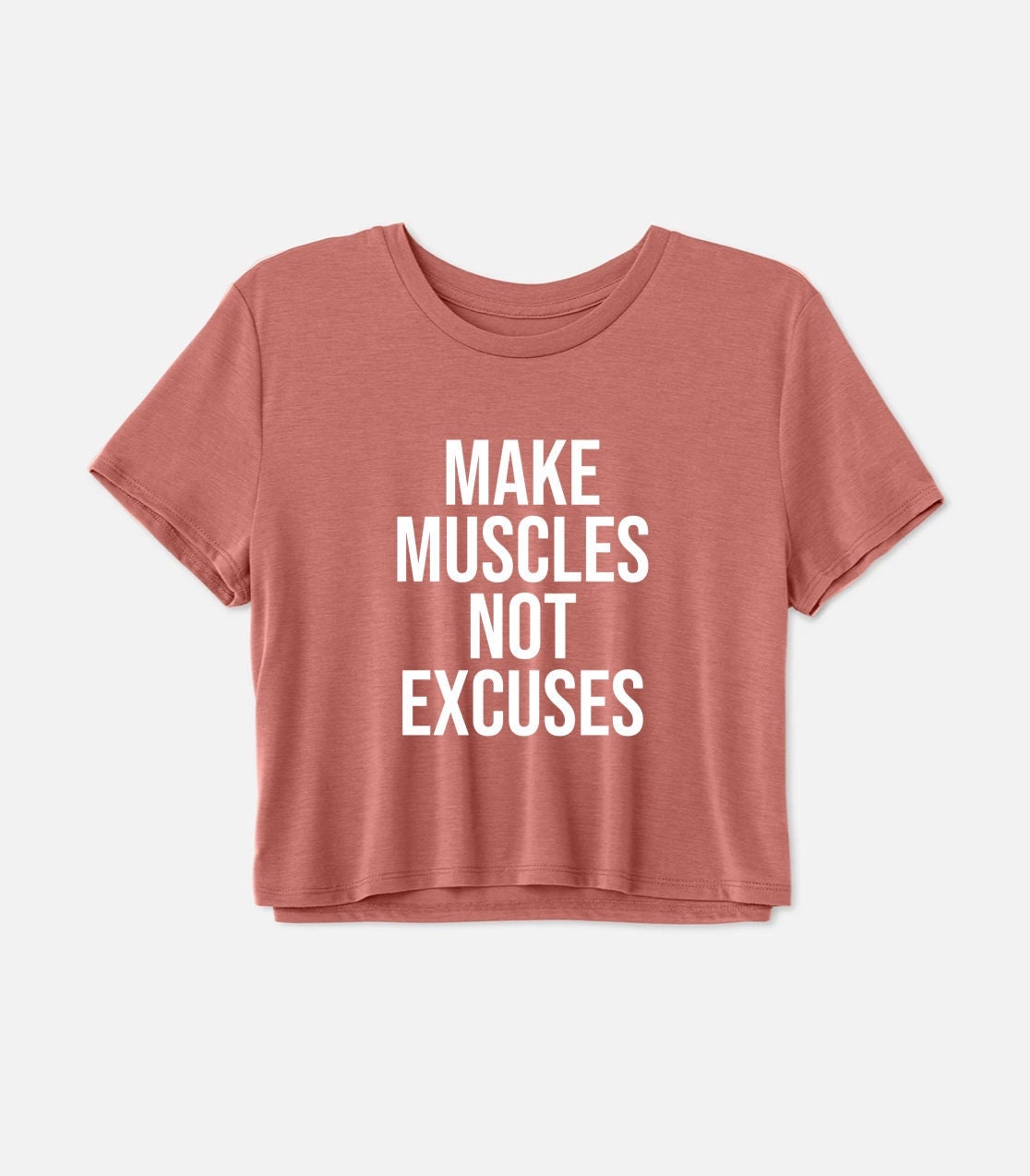 Workout-Crop-Top | Gym-Shirt Trainingsmotivation Hebeshirt Fitness-Shirt Boxshirt Machen Sie Muskeln, Keine Ausreden von GymWeekendApparel