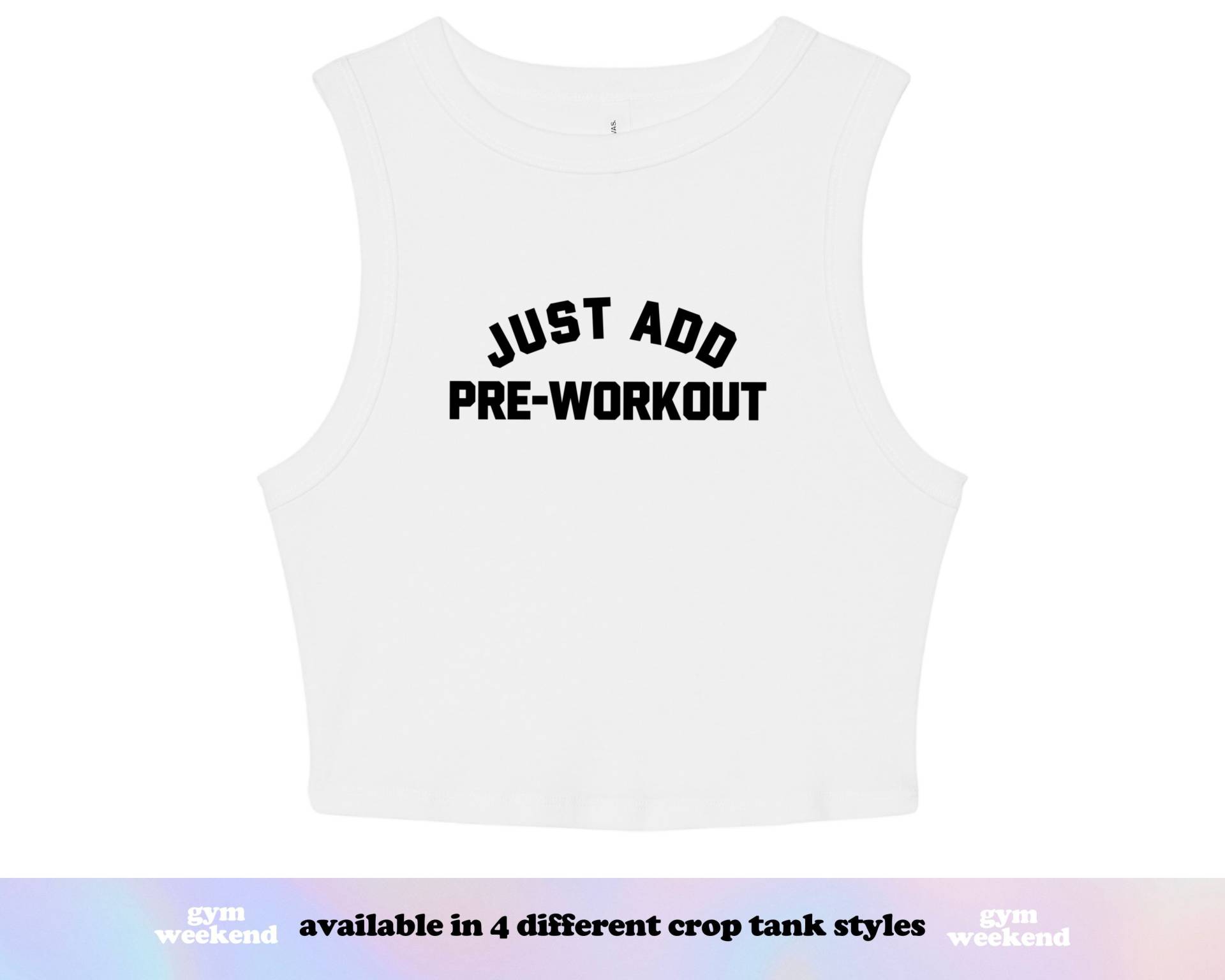 Workout-Crop-Top | Shirts Damen Hiit Tank Top Radsport-Shirt Hebe Workout Fitnessstudio-Crop-Top Fügen Sie Einfach Pre-Workout Hinzu von GymWeekendApparel