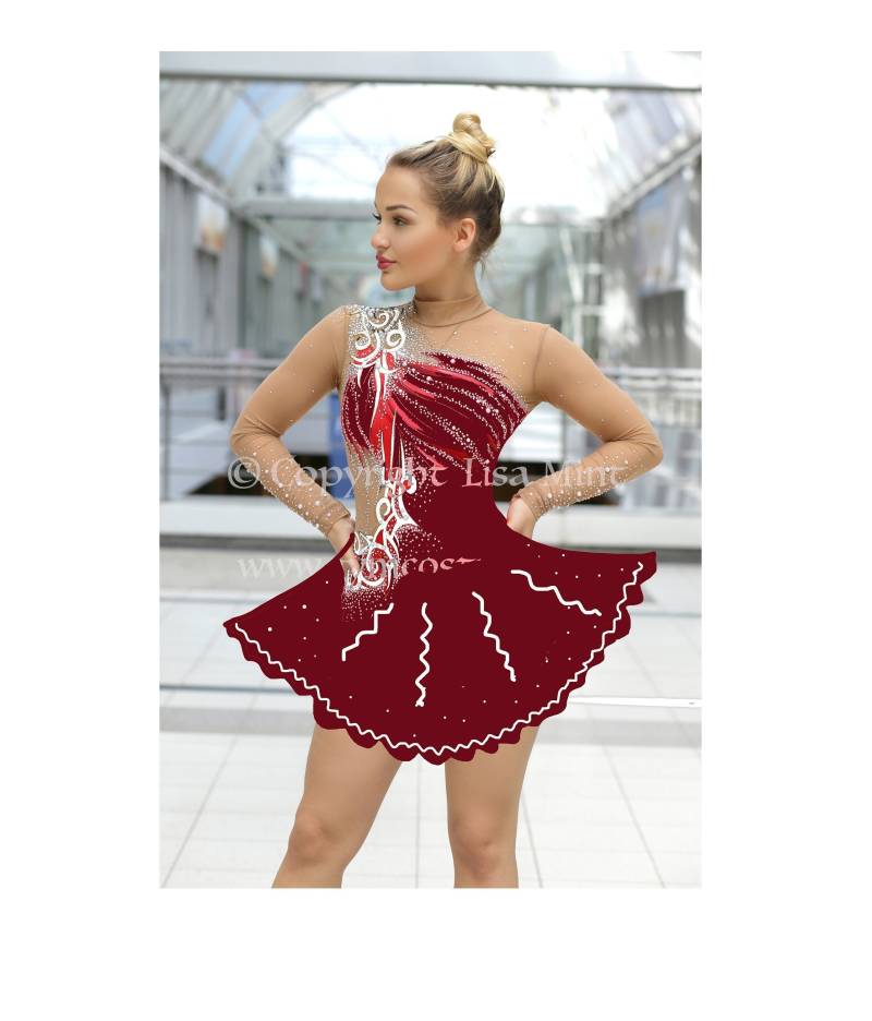 Bordeuax Eiskunstlaufkleid Kleid Für Eiskunstlaufen Kürkleid Twirling Showtanzkleid Tanzmariechen Karnevalkleid Rock'n Roll Eistanzen Bordeuax Eiskunstlaufkleid Kleid Für Eiskunstlaufen Kürkleid Twirling Showtanzkleid Tanzmariechen Karnevalkleid Rock'n Roll Eistanzen von Gymcostumes
