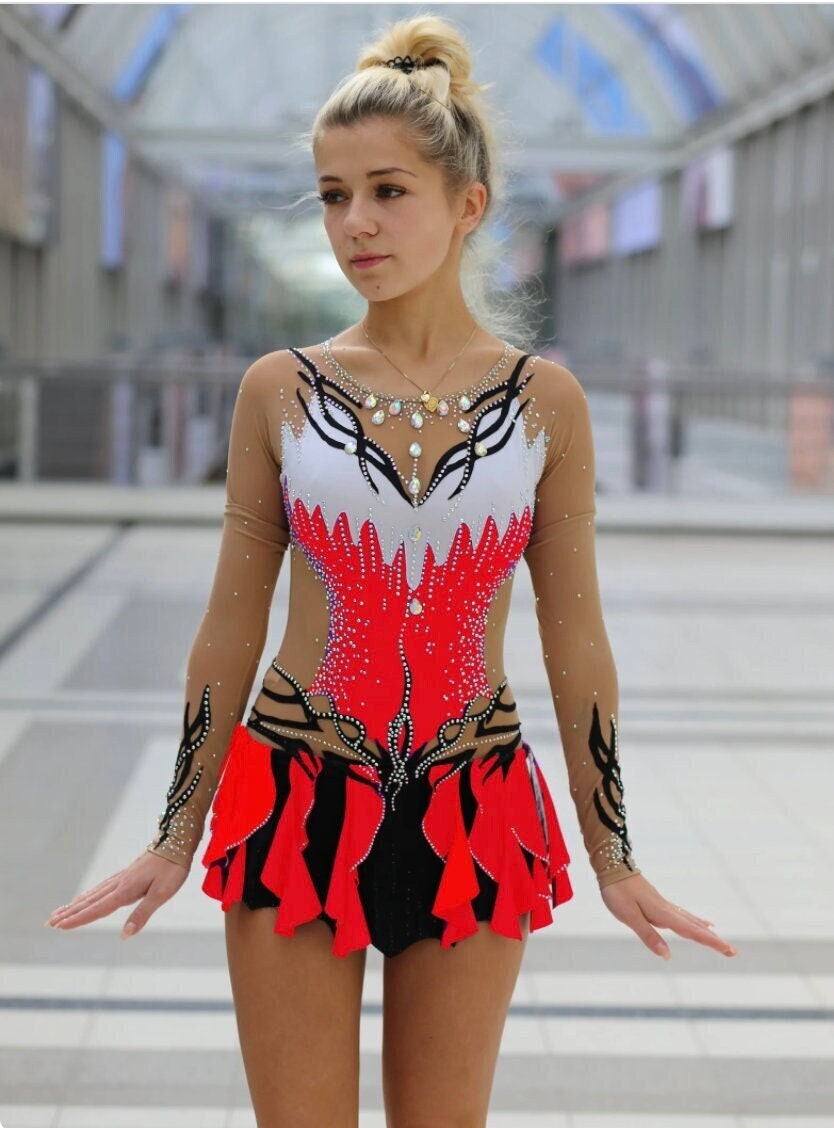 Eiskunstlaufkleid Kleid Für Eiskunstlaufen Kürkleid Twirling Showtanzkleid Tanzmariechen Karnevalkleid Circusanzug Rock'n Roll von Gymcostumes