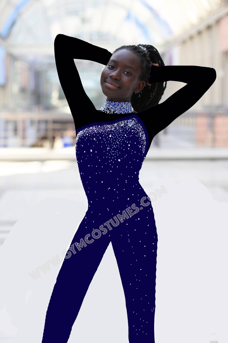 Nachtblau Ganzkörperanzug Catsuit Küranzug Voltigieranzug Luftakrobatik Anzug Eiskunstlaufkleid Eiskunstlaufen Showtanzkleid Circusanzug Nachtblau Ganzkörperanzug Catsuit Küranzug Voltigieranzug Luftakrobatik Anzug Eiskunstlaufkleid Eiskunstlaufen Showtanzkleid Circusanzug von Gymcostumes