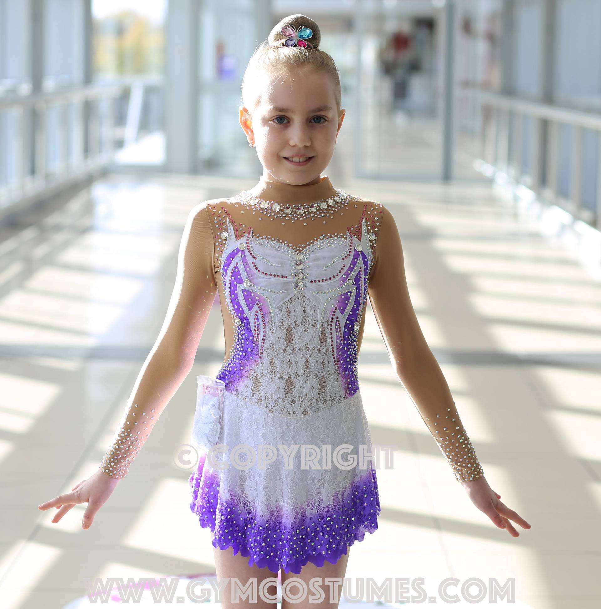 Weiß Eiskunstlaufkleid Kleid Für Eiskunstlaufen Kürkleid Twirling Showtanzkleid Tanzmariechen Karnevalkleid Circusanzug Rock'n Roll von Gymcostumes