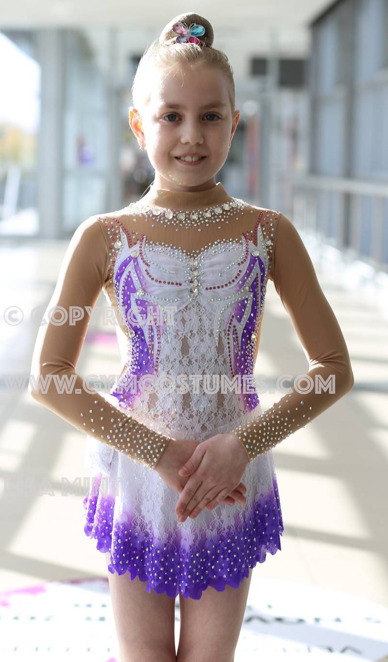 Weiß Eiskunstlaufkleid Kleid Für Eiskunstlaufen Kürkleid Twirling Showtanzkleid Tanzmariechen Karnevalkleid Circusanzug Rock'n Roll von Gymcostumes