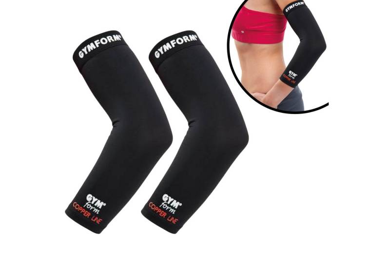 Gymform® Ellenbogenbandage Copper Line - Elbow Sleeve (Spar-Set 1er oder 2er Pack, 2-tlg., in 4 Größen - S, M, L, XL), Ellenbogenstütze - Kompressions Bandage aus Kupferfasern, atmungsaktiv von Gymform®