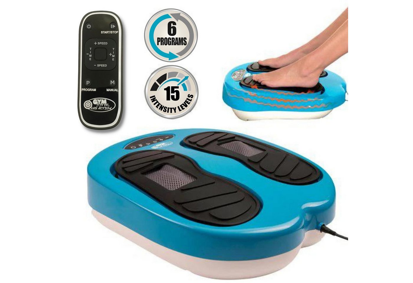 Gymform® Fußmassagegerät Leg Action, Spar-Set 1-tlg., 1er oder 2er Pack 4 oder 8 Programme, Durchblutungsstörungen bekämpfen, Wellness für die Füße, Fernbedienung von Gymform®