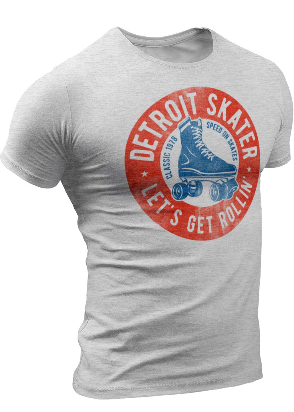 Detroit Skater T-Shirt Vintage Heather Sport Grau, Rebels von GymishLifestyle