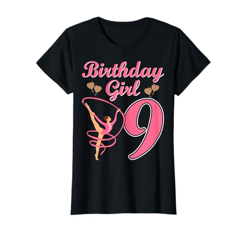 Geburtstag Mädchen 9 Jahre alt Turnerin Gymnastik 9. Geburtstag T-Shirt Geburtstag Mädchen 9 Jahre alt Turnerin Gymnastik 9. Geburtstag T-Shirt von Gymnast 9th Birthday Gifts Co.