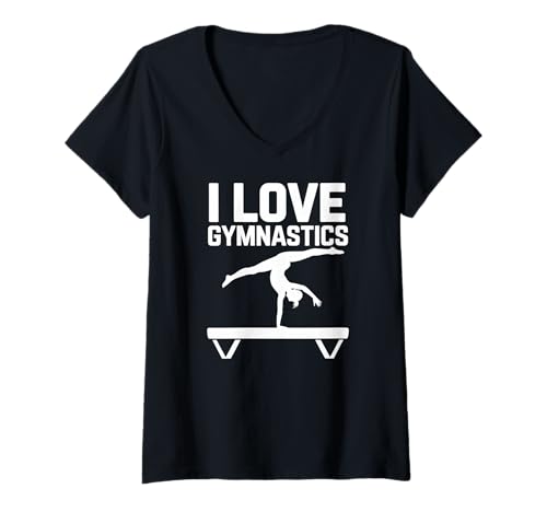 Damen Ich Liebe Gymnastik Passion Embrace T-Shirt mit V-Ausschnitt Damen Ich Liebe Gymnastik Passion Embrace T-Shirt mit V-Ausschnitt von Gymnastic Enthusiast Expression