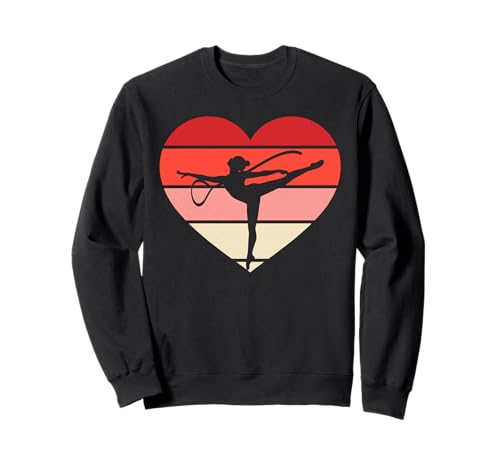Retro Gymnastik Herz Valentine Gymnast Damen Herren Kinder Sweatshirt von Gymnastic Lovers Valentine Costume for Boy Girl