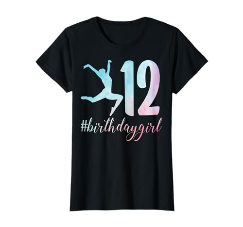 12th Birthday Girl Gymnast Flipping Twelve Years Old Girls T-Shirt von Gymnastics 12th Birthday Gifts Co.