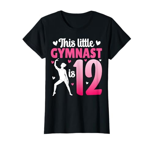 This Little Gymnast Is 12 Years Old 12th Birthday Girls T-Shirt von Gymnastics 12th Birthday Gifts Co.