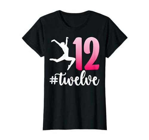Twelve Years Old Gymnast Flipping 12th Birthday Party Girls T-Shirt von Gymnastics 12th Birthday Gifts Co.