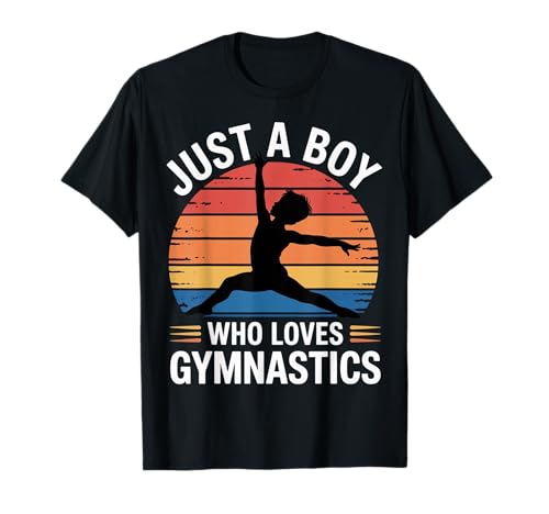 Just a Boy Who Loves Gymnastics Boy Gymnastik Tumble Flip T-Shirt von Gymnastics Tees NYC