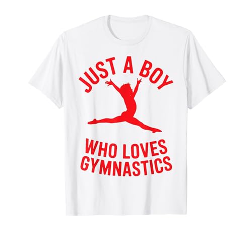 Just a Boy Who Loves Gymnastics Boy Gymnastik Tumble Flip T-Shirt von Gymnastics Tees NYC