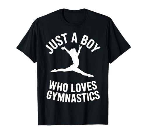 Just a Boy Who Loves Gymnastics Boy Gymnastik Tumble Flip T-Shirt von Gymnastics Tees NYC
