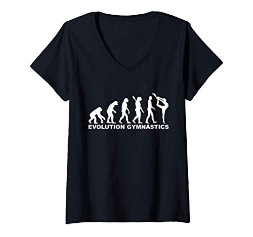 Damen Evolution Gymnastik T-Shirt mit V-Ausschnitt Damen Evolution Gymnastik T-Shirt mit V-Ausschnitt von Gymnastik Geschenke