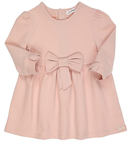 Gymp Schlichtes Bio BW Jersey Kleid Langarm in Zart Rosa mit Schleife Bestickt 2806 (as3, Age, 3_Months, 18_Months, 86) von Gymp