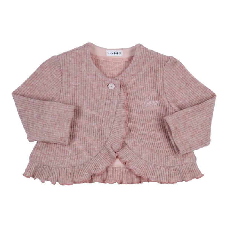 Gymp Strickjacke mit Lurex Rüschen Rippqualität von Gymp