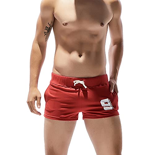 Herren Laufshorts Workout Bodybuilding Trainingsshorts Atmungsaktive Baumwolle 3" Inseam Gym Short Shorts Rot 2XL Herren Laufshorts Workout Bodybuilding Trainingsshorts Atmungsaktive Baumwolle 3" Inseam Gym Short Shorts Rot 2XL von Gymskop
