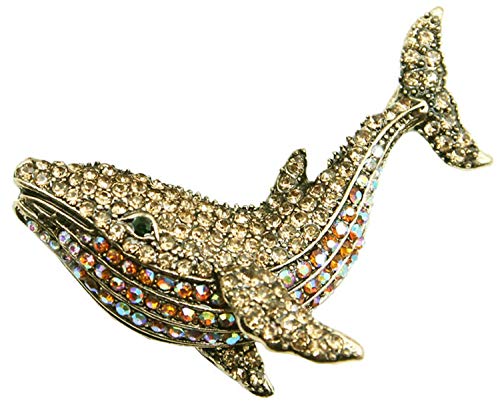 Gyn&Joy Brosche Delfin Fisch Ozean Strass, Metall, Strass, Strass, keine Angabe von Gyn&Joy