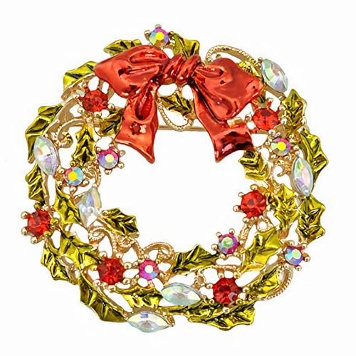 Gyn&Joy Weihnachts-Brosche mit Blumenkranz, Geschenk von Gyn&Joy