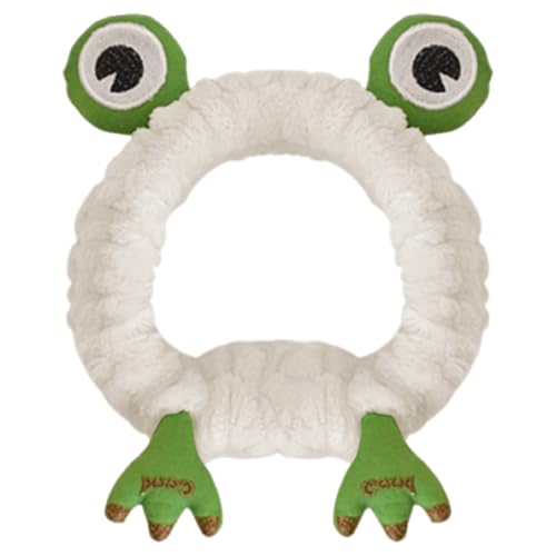 GyovinnJuwanua Froschaugen-elastisches Stirnband – Spa-Stirnbänder, niedliches Frosch-Waschgesichts-Stirnband, Zubehör, Cartoon-Plüsch-Hautpflege, Make-up-Stirnbänder, weiches Waschdusche, von GyovinnJuwanua