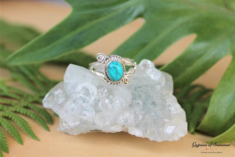 Türkis Sterling Silber Ring/Dezember Geburtsstein Boho Schmuck 925Er Blauer Edelstein Handgemacht Türkis Sterling Silber Ring/Dezember Geburtsstein Boho Schmuck 925Er Blauer Edelstein Handgemacht von GypsiesOfSummer