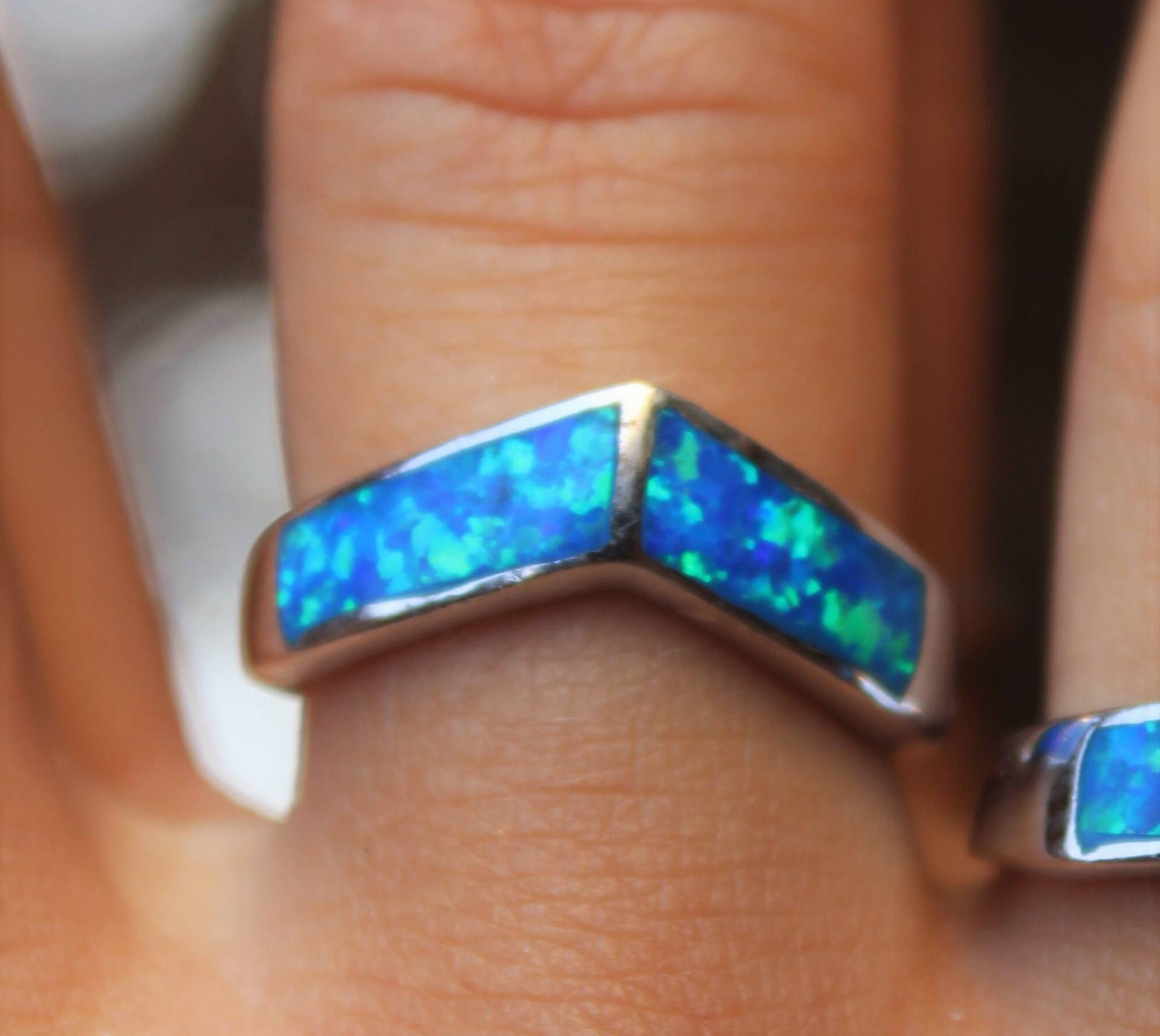 Opal Sterling Silber Ring , Geburtsstein Stein Damen Geschenk Für Sie von GypsyGalaxyJewelry