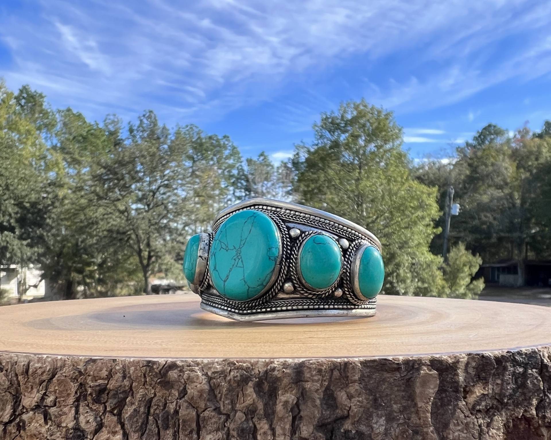 Türkis Armreif Verstellbares Boho Stein Armband Türkis Armreif Verstellbares Boho Stein Armband von GypsyGalaxyJewelry