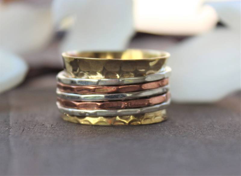 statement Ring, Spinner Spinning Sorgen Fidget Angst Spin Meditation Ring von GypsyGalaxyJewelry