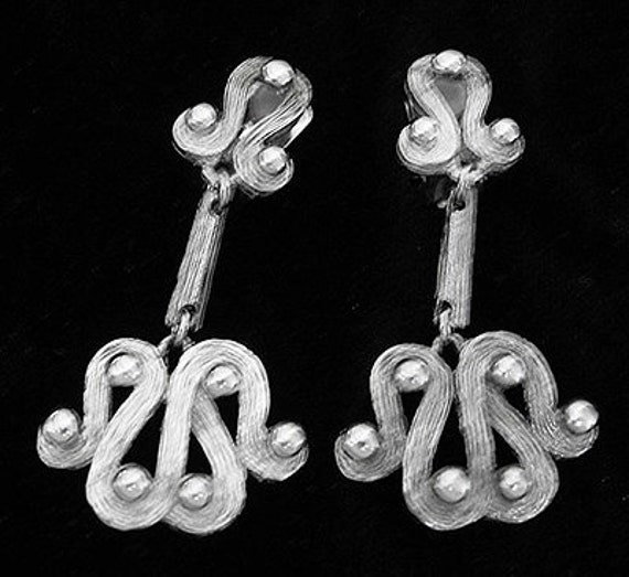 Designer Abstrakt Modren Silber Vintage Ohrringe Signiert von GypsyRoadStudio