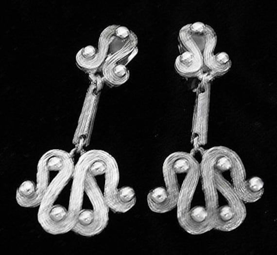 Designer Abstrakt Modren Silber Vintage Ohrringe Signiert von GypsyRoadStudio