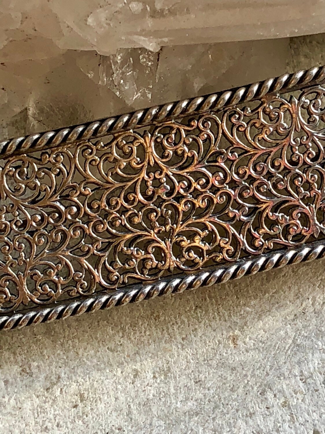 Schöne Jugendstil Silber Filigrane Scroll Work Bar Vintage Antik Brosche Schöne Jugendstil Silber Filigrane Scroll Work Bar Vintage Antik Brosche von GypsyRoadStudio