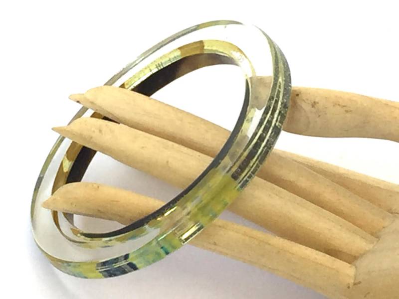 Wunderschönes Multi Dimensionales Designer Glas Vintage Armband von GypsyRoadStudio