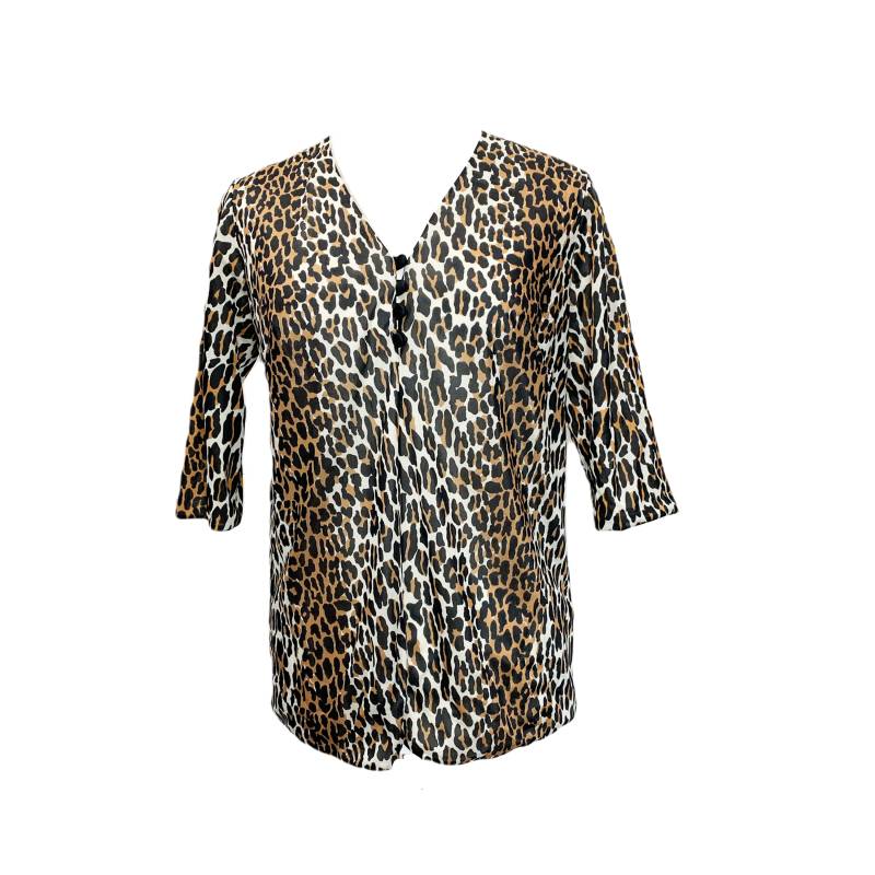 70Er Mod & Slinky Leopard Print Bluse von GypsyTradingPost