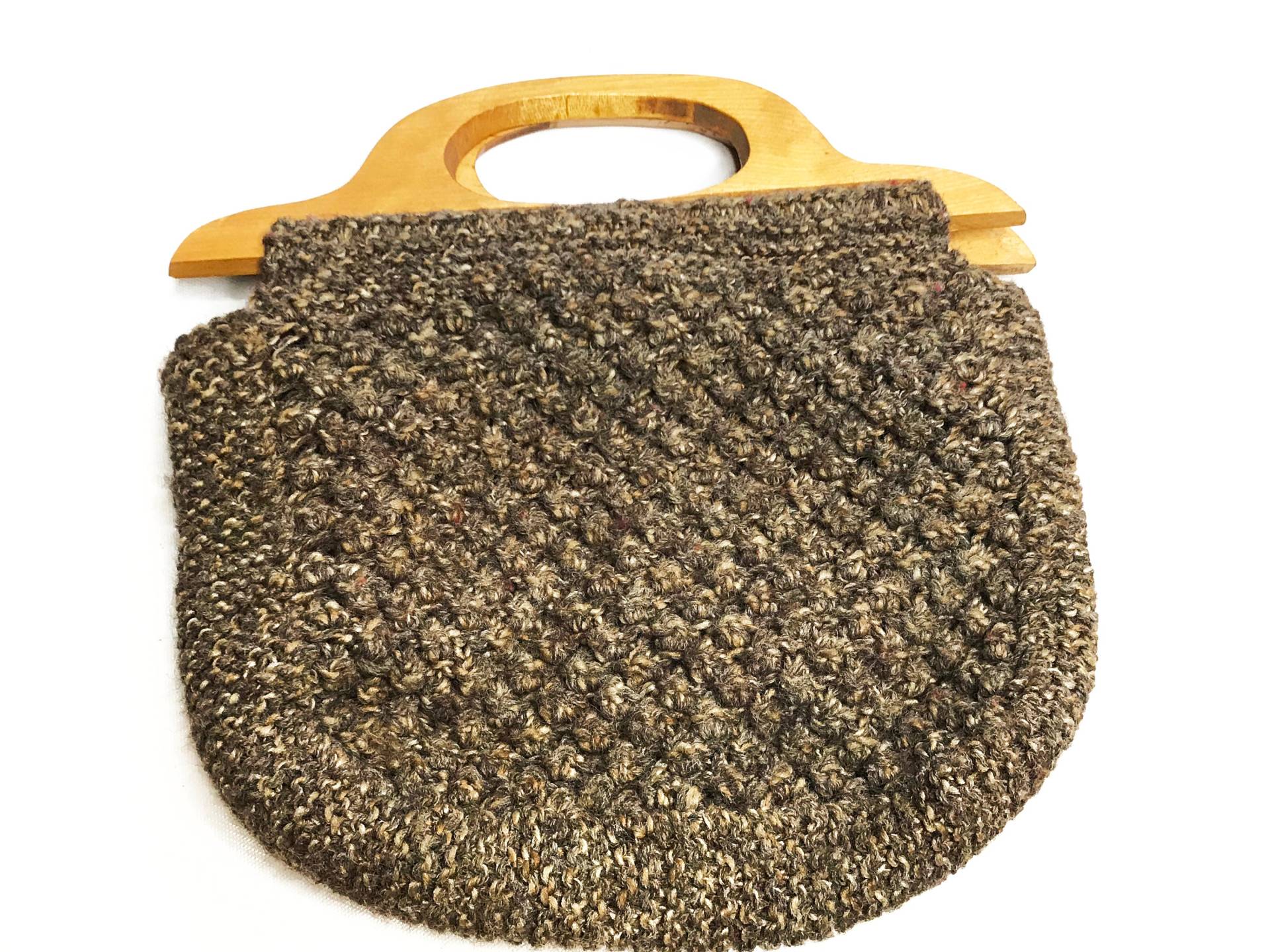 Jahrgang Mitte Jahrhundert Hand Gemacht Wolle Handtasche Mit Holzgriff von GypsyTradingPost