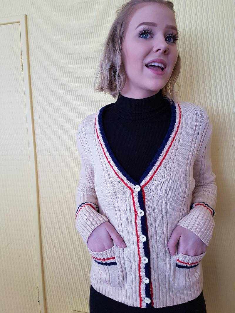1950Er Jahre Maritime Strickjacke Im Vintage-Matrosen-Stil 1950Er Jahre Maritime Strickjacke Im Vintage-Matrosen-Stil von GypsyandRabbit