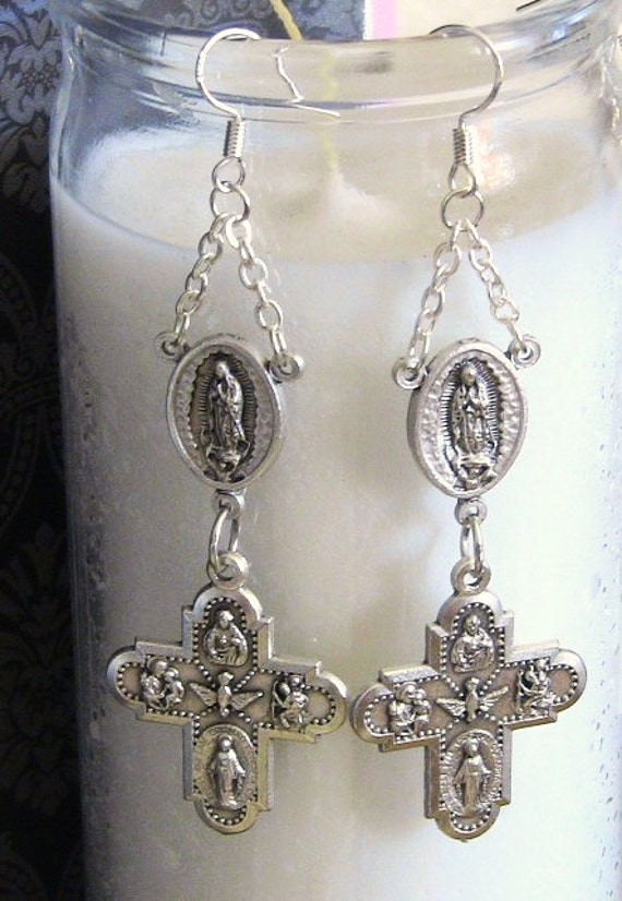 Rosenkranz Ohrringe Oxidiert Italienisch Silber Kruzifix Katholisch Schmuck Ostergeschenk Muttertagsgeschenk Rosenkranz Ohrringe Oxidiert Italienisch Silber Kruzifix Katholisch Schmuck Ostergeschenk Muttertagsgeschenk von GyspyTreasureBox