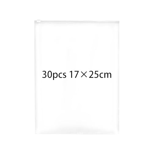 Zip Beutel Groß Wiederverwendbar 17*25cm Zipper Beutel Reisetasche Wasserdichte Transparent Zip Tüten Bag Plastikbeutel Aufbewahrungsbeutel für Kleidung Unterwäsche Handtuch Schuhe Kosmetik,30 Stück von Gyxcelc