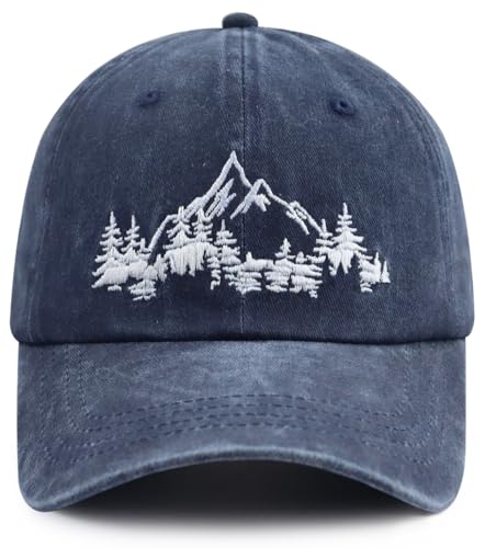 GzacDeope Baseballkappe für Herren und Damen, lustig, verstellbar, Baumwolle, bestickt, Camping, Wandern, Erkundung, Outdoor-Baseballkappe, Marineblau, Einheitsgröße von GzacDeope