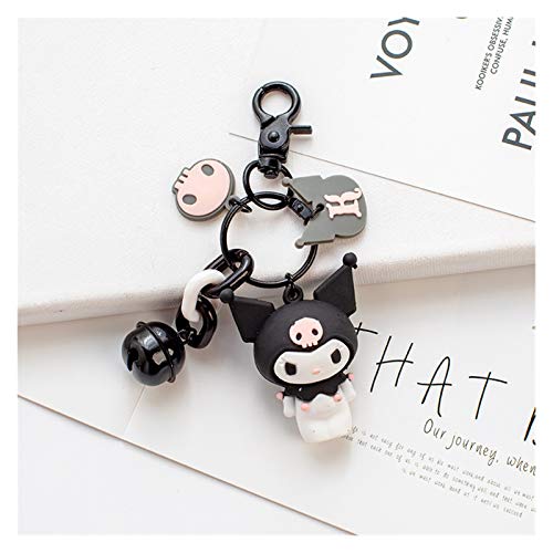 Gzjdtkj Schlüsselbund Neue Nette Gummi Keychain Cartoon Frosch Pudding Hund Pinguin Mädchen Schultasche Anhänger Schlüsselanhänger Geburtstagsgeschenk (Color : Kuromi Key Chain, Size : 10 cm) von Gzjdtkj