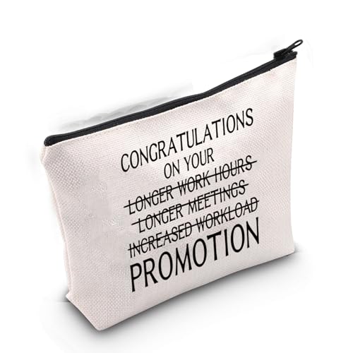 Gzrlyf Make-up-Tasche mit Aufschrift "Congratulations on Work Promotion", Geschenk für sie, lustige Arbeits-Promotion, Job-Promotion, Geschenk, Reißverschlusstasche, Herzlichen Glückwunsch von Gzrlyf