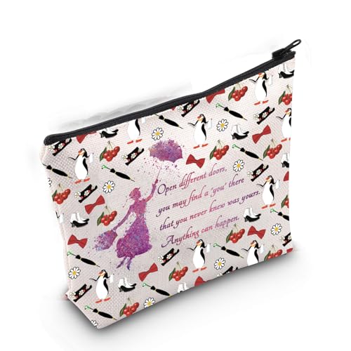 Gzrlyf Marry-Popp Make-up-Tasche "Anything Can Happen" Musik-Fans, Geschenk, Broadway-Regenschirm, Reißverschlusstasche, Alles kann passieren von Gzrlyf