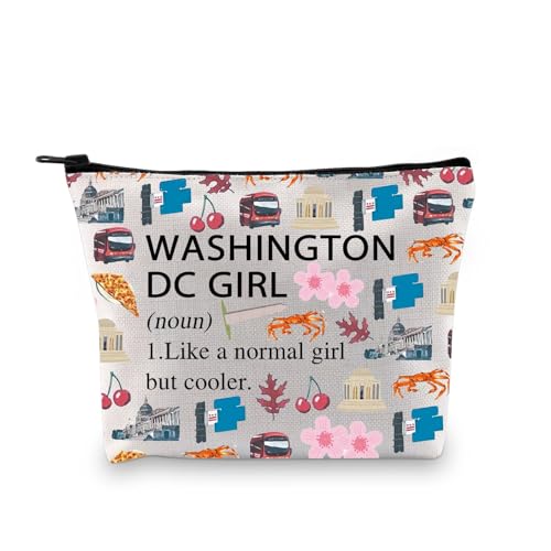 Gzrlyf Washington DC Make-up-Tasche Washington DCTrip Gift Washington DC Reise Aufbewahrungstasche Washington State Kosmetiktasche, Washington DC Girl Substantiv, modisch von Gzrlyf