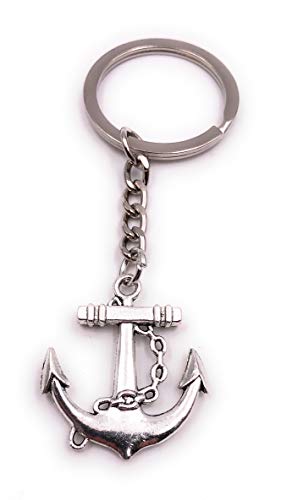 H-Customs Anker mit Kette Maritim Schiff Seefahrt Silber Schlüsselanhänger Anhänger von H-Customs