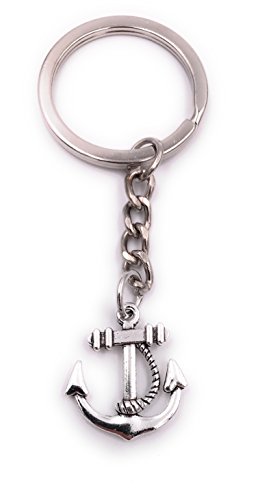 H-Customs Anker mit Schlaufe Schlüsselanhänger Anhänger Silber aus Metall von H-Customs