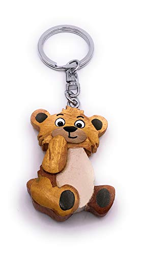 H-Customs Bärchen Bär süß Jung Holz Edel Handmade Schlüsselanhänger Anhänger von H-Customs