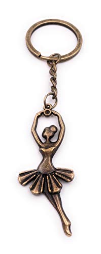 H-Customs Ballerina Tänzerin Frau Mädchen Sport Tanz Bronze Schlüsselanhänger Anhänger von H-Customs