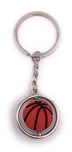 H-Customs Basketball Ball rund mit Ring beweglich besonderer Schlüsselanhänger Handtaschenanhänger von H-Customs