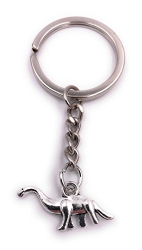 H-Customs Dino Dinosaurier Schlüsselanhänger Anhänger Silber aus Metall von H-Customs